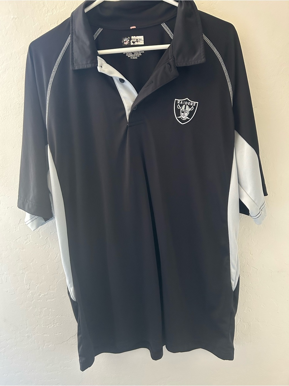 Black and Light Gray Las Vegas Raiders Performance Polo